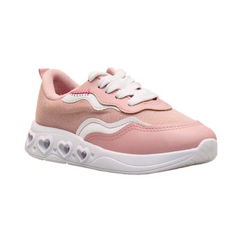 Tenis-Casual-Rosa-Kids-Solado-Coracoes-Coloridos-|-Molekinha-Tamanho--32---Cor--ROSA-0